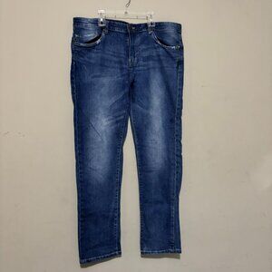 English Laundry Sutton Slim Straight Jeans 38x32 Medium Wash Denim
